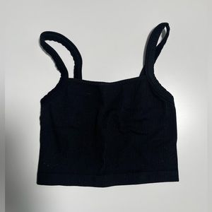 Target Colsie black ribbed crop tank, size small